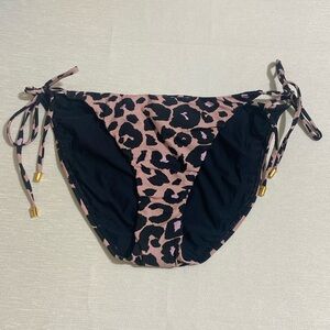 PILYQ Women's Leopard Print NALA Tie Full Bikini Bottom Size M
